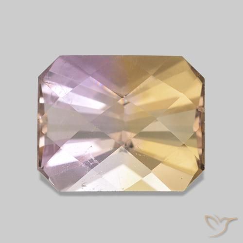 Ametrina bicolor Natural 3.38ct, Corte Octógono / Esmeralda, VS