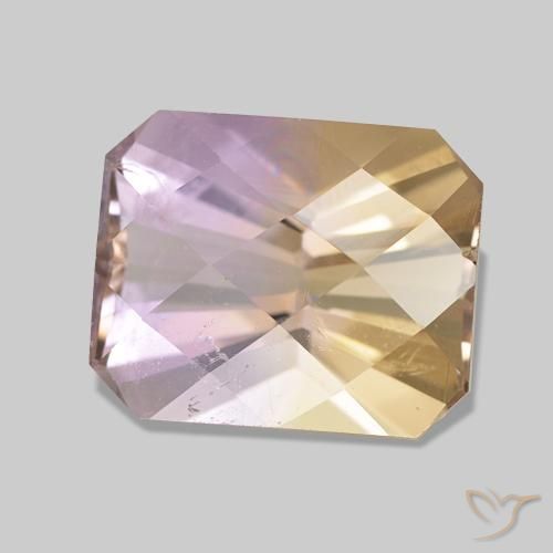 Ametrina bicolor Natural 3.38ct, Corte Octógono / Esmeralda, VS