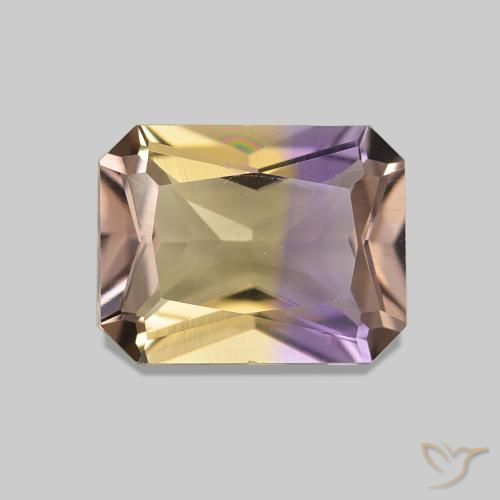 Ametrina bicolor Natural 1.85ct, Corte Octógono / Esmeralda, VVS