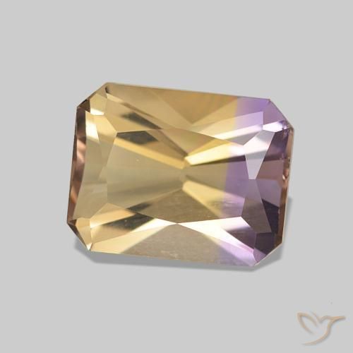 Ametrina bicolor Natural 2.43ct, Corte Octógono / Esmeralda, VVS