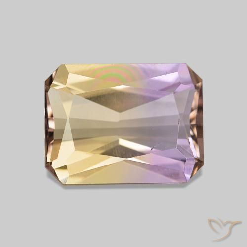 Ametrina bicolor Natural 1.86ct, Corte Octógono / Esmeralda, VVS