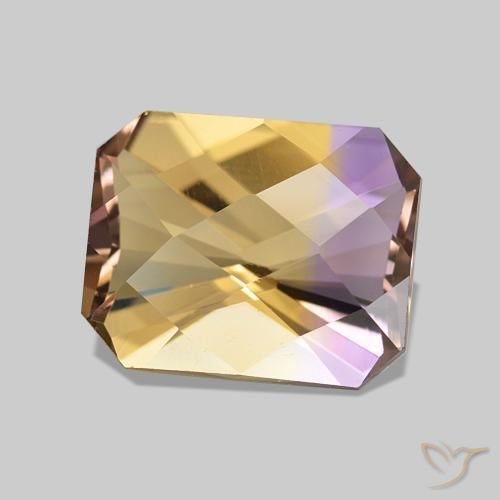 Ametrina bicolor Natural 2.96ct, Corte Octógono / Esmeralda, VVS