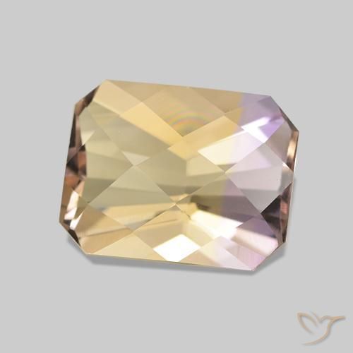 Ametrina bicolor Natural 2.08ct, Corte Octógono / Esmeralda, VVS