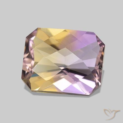 Ametrina bicolor Natural 2.98ct, Corte Octógono / Esmeralda, VVS