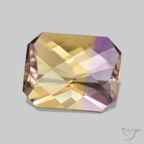 Ametrina bicolor Natural 3.17ct, Corte Octógono / Esmeralda, VVS