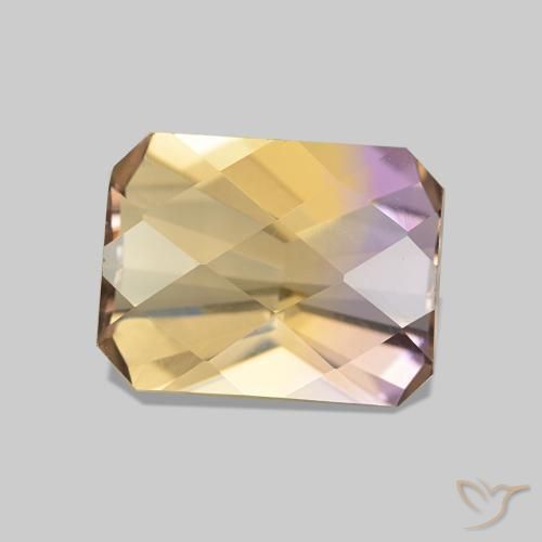 Ametrina bicolor Natural 2.16ct, Corte Octógono / Esmeralda, VVS