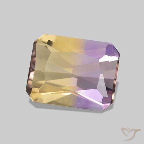 Ametrina bicolor Natural 2.09ct, Corte Octógono / Esmeralda, VVS