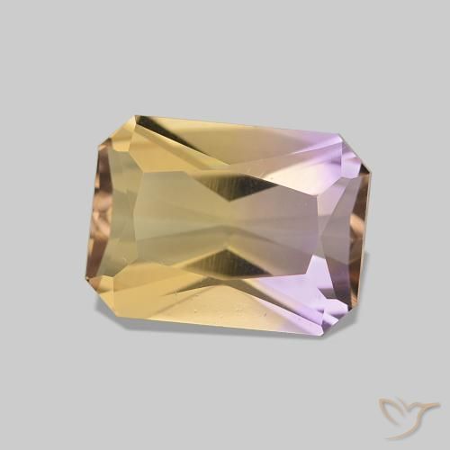 Ametrina bicolor Natural 1.51ct, Corte Esmeralda, VVS-VS