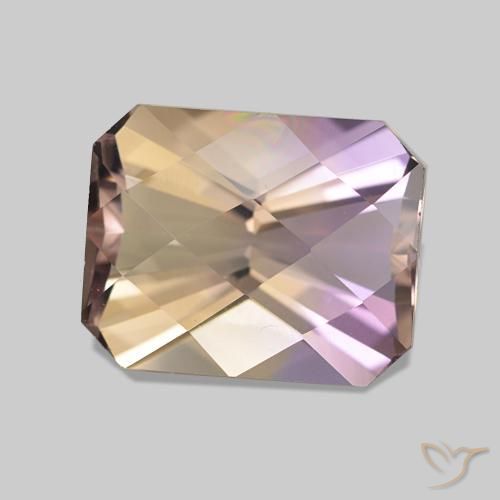 Ametrina bicolor Natural 3.31ct, Corte Esmeralda, VVS-VS