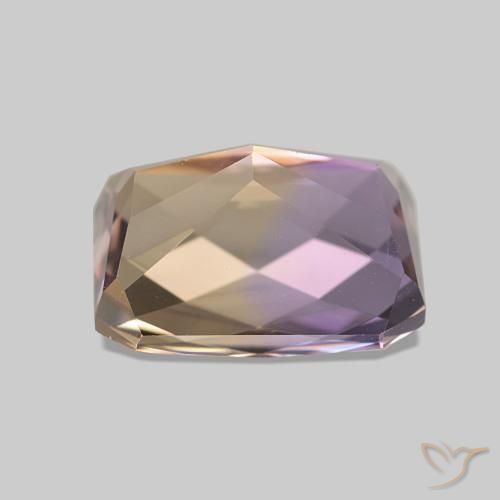 Ametrina bicolor Natural 3.31ct, Corte Esmeralda, VVS-VS