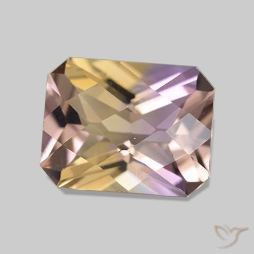 Ametrina bicolor Natural 2.15ct, Corte Octógono / Esmeralda, VVS-VS