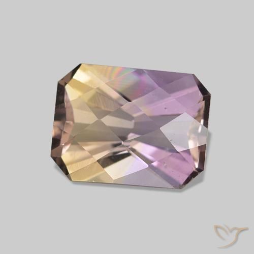 Ametrina bicolor Natural 1.55ct, Corte Esmeralda, VVS-VS