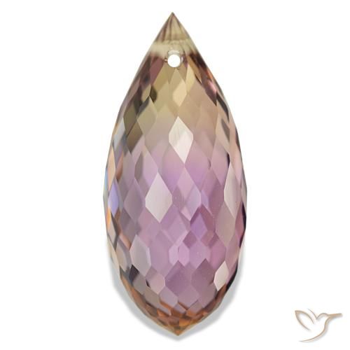 8.46ct bicolor Ametrina, Briolette, VVS-VS