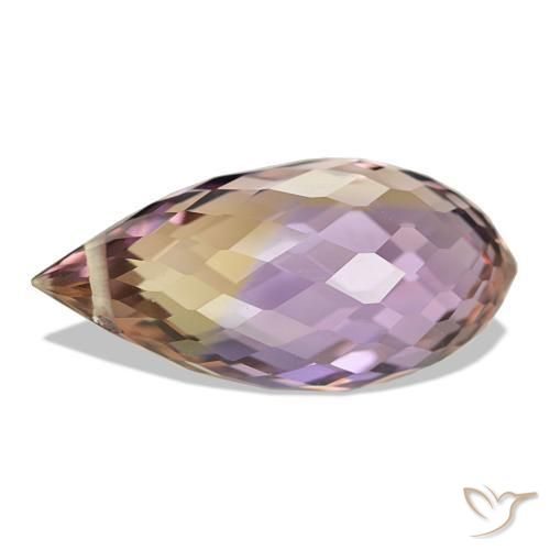 Ametrina bicolor Natural 8.46ct, Briolette, VVS-VS