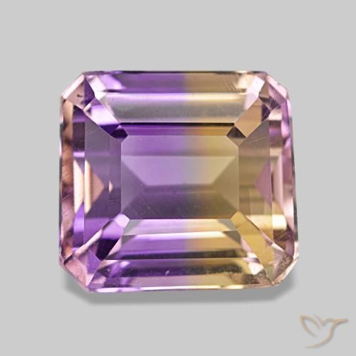 4.22ct bicolor ametrino, corte esmeralda, VVS-VS