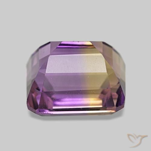 Ametrino bicolor natural 4,22ct, corte esmeralda, VVS-VS