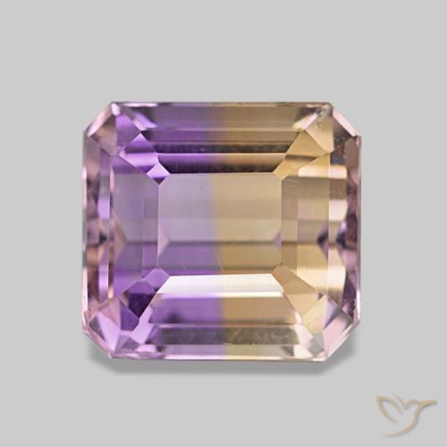 3.42ct bicolor ametrino, corte esmeralda, VVS-VS