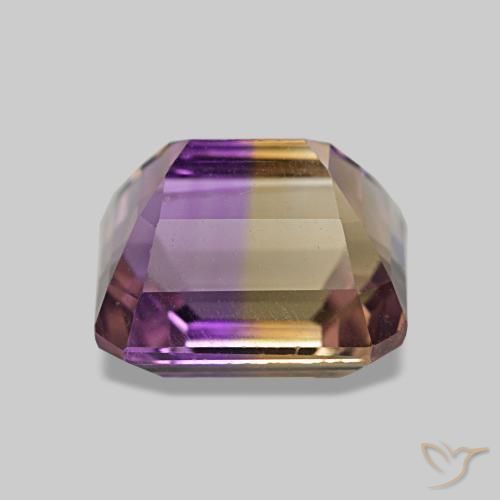 Ametrino bicolor natural 3,42ct, corte esmeralda, VVS-VS