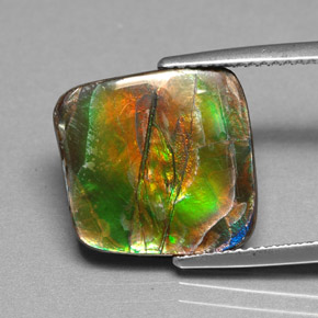 Ammolita multicolorido natural 6,25ct, forma extravagante, opaco