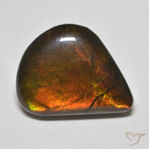 8.83ct Natural Multicolorido amolita, Formato de pêra, Opaco
