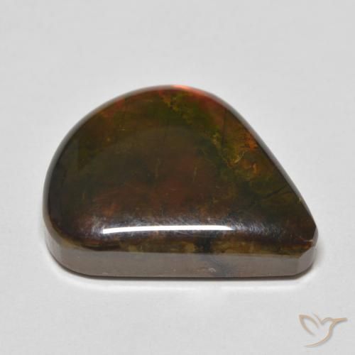 amolita Multicolorido Natural 8.83ct, Formato de pêra, Opaco