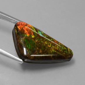 Ammolita multicolorido natural 9,50ct, forma extravagante, opaco