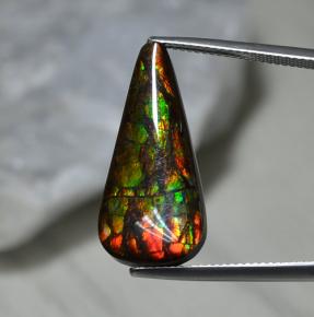 Amolita Multicolorido Natural 10.29ct, Formato de pêra, Opaco