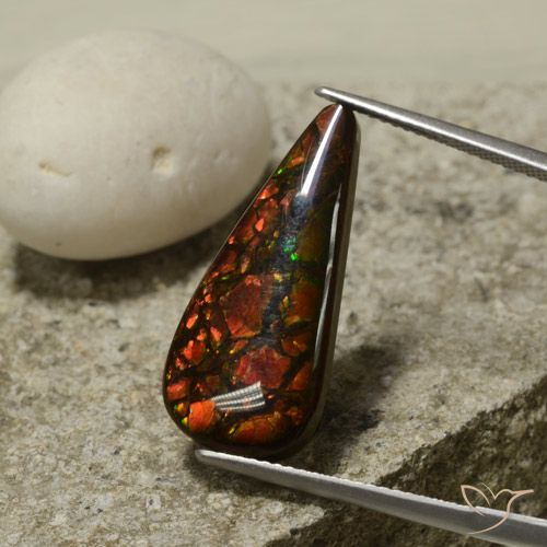 10.43ct Natural Multicolorido amolita, Formato de pêra, Opaco