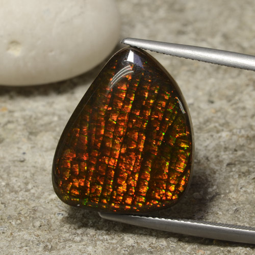 Ammolita multicolorido natural 14,29ct, forma extravagante, opaco