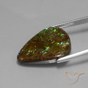 amolita Multicolorido Natural 14.33ct, Formato de pêra, Opaco