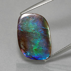 Ammolita multicolorido natural 8,79ct, forma extravagante, opaco
