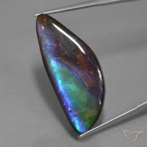Ammolita multicolorido natural 21,30ct, forma extravagante, opaco