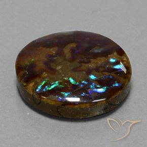amolita Multicolorido Natural 27.20ct, Redondo, Opaco