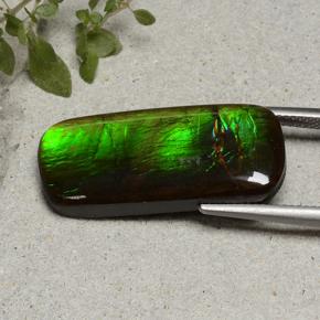 Amolita Multicolorido Natural 18.74ct, Almofada cortada, Opaco