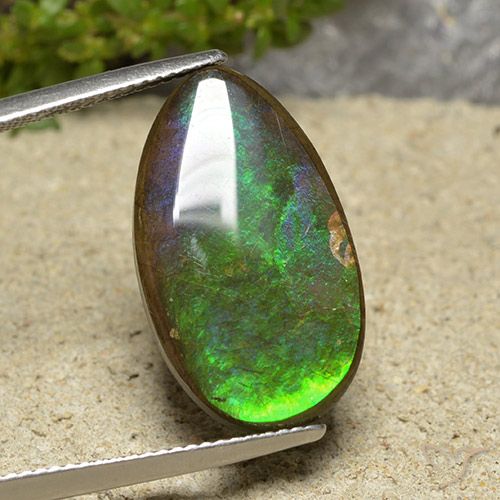 10.30ct Natural Multicolorido amolita, Formato de pêra, Opaco