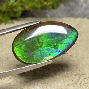 amolita Multicolorido Natural 10.30ct, Formato de pêra, Opaco
