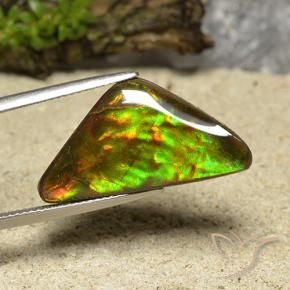 amolita Multicolorido Natural 12.19ct, Trilhão, Opaco