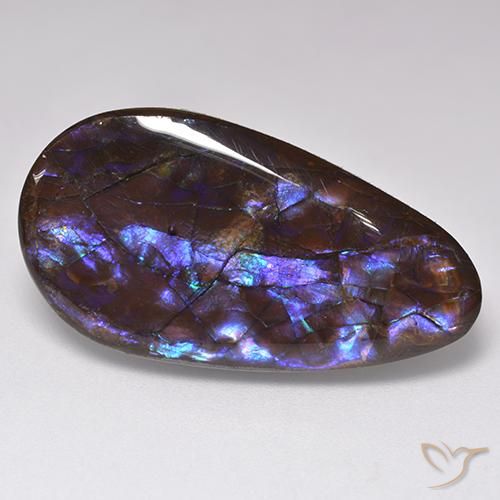 Ammolita multicolorido natural 20,69ct, formato de pêra, opaco