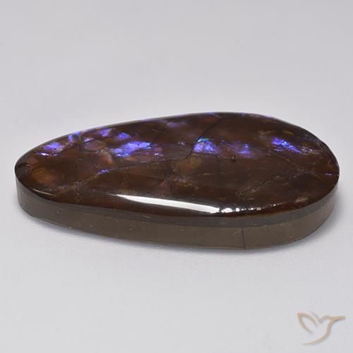 Ammolita multicolorido natural 20,69ct, formato de pêra, opaco