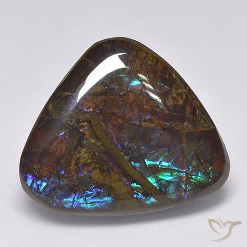amolita Multicolorido Natural 14.06ct, Trilhão, Opaco