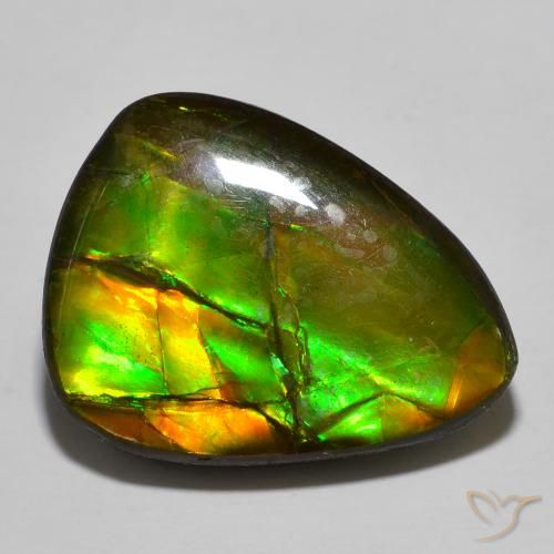 amolita Multicolorido Natural 16.39ct, Formato de pêra, Opaco