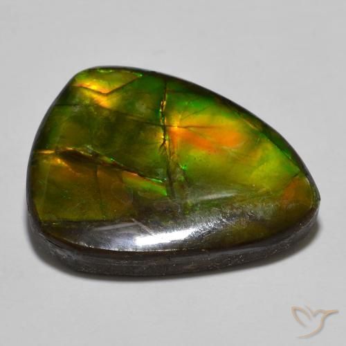 amolita Multicolorido Natural 16.39ct, Formato de pêra, Opaco