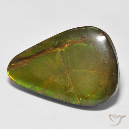 amolita Multicolorido Natural 11.59ct, Formato de pêra, Opaco