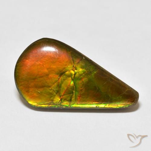16.88ct Natural Multicolorido amolita, Formato de pêra, Opaco
