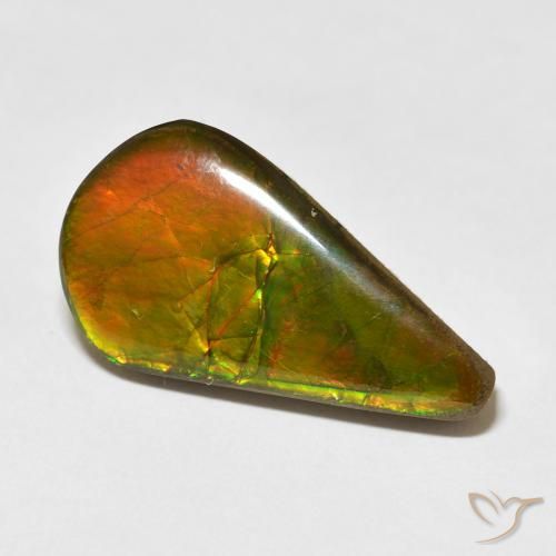 amolita Multicolorido Natural 16.88ct, Formato de pêra, Opaco
