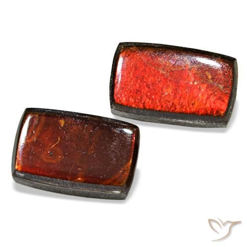Pedras preciosas de ammolita multicolorido natural de 3,16 ct, baguete, opaco