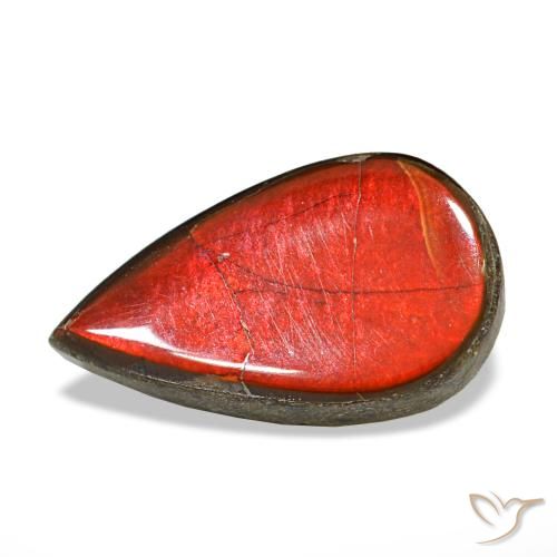 Ammolita multicolorido natural 2,29ct, formato de pêra, opaco
