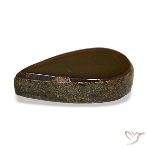 Ammolita multicolorido natural 2,29ct, formato de pêra, opaco