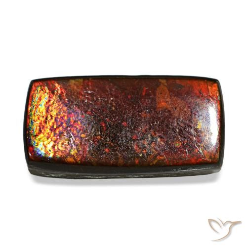 Ammolita multicolorido natural 5,53ct, baguete, opaco