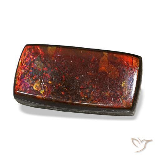 Ammolita multicolorido natural 5,53ct, baguete, opaco